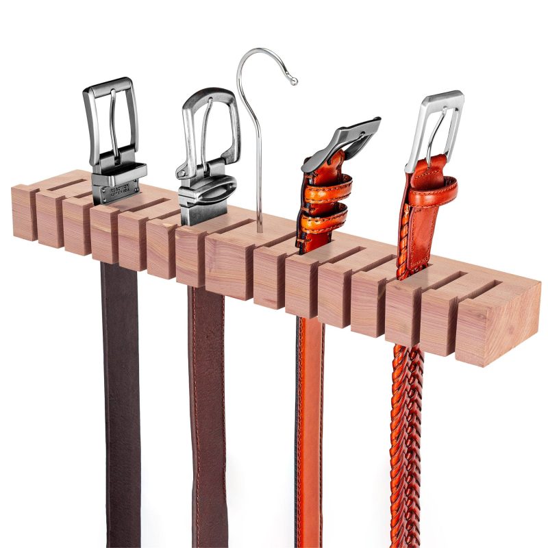 HOUNDSBAY Shoe & Garment Care Cedar BLOCK - Belt Hanger & Belt Rack Organizer