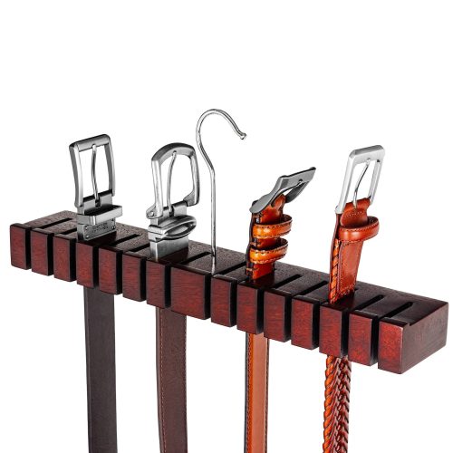 HOUNDSBAY Shoe & Garment Care Mahogany BLOCK - Belt Hanger & Belt Rack Organizer