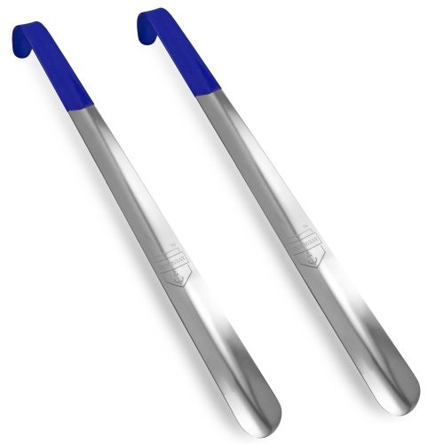 HOUNDSBAY Shoe Horn Navy 2 Pack - 16.5″ Long Handled Metal Shoe Horn