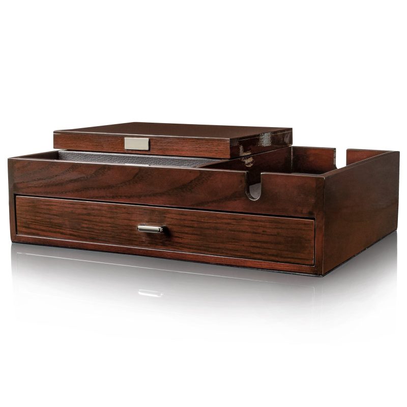 houndsbay valet organizer admiral big dresser valet box organizer with large smartphone charging station 35554496938154