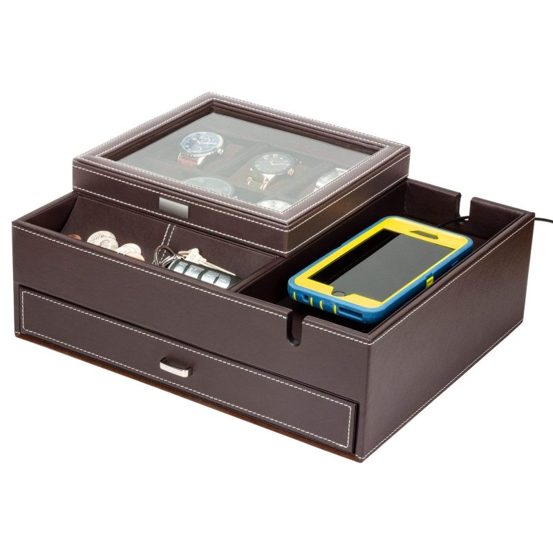 houndsbay valet organizer commander valet dresser valet watch box combo 30173157294250