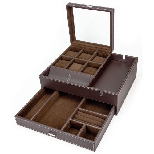 houndsbay valet organizer commander valet dresser valet watch box combo 30230452076714