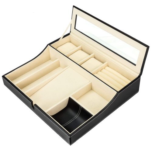 houndsbay valet organizer navigator big dresser valet tray organizer with watch box angled charging station 30106623639722