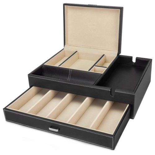 houndsbay valet organizer the admiral big dresser valet box organizer with large smartphone charging station 18571589288101