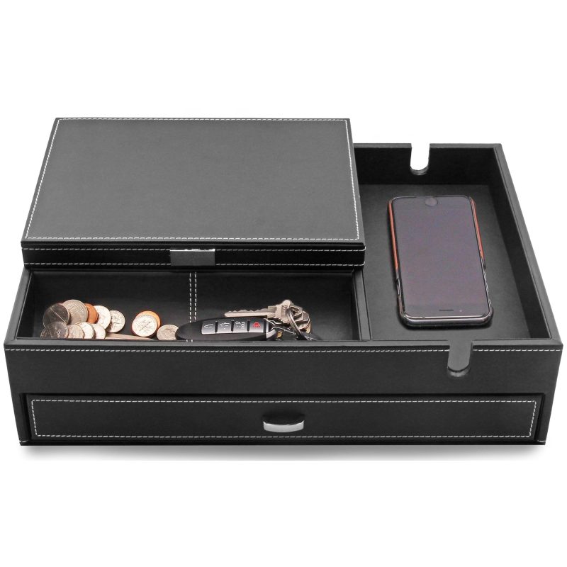 houndsbay valet organizer the admiral big dresser valet box organizer with large smartphone charging station 18571639160997