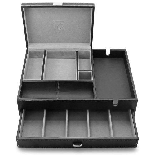 houndsbay valet organizer the admiral big dresser valet box organizer with large smartphone charging station 30174223302826