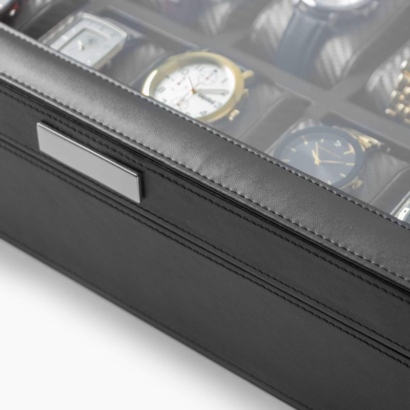 houndsbay watch box the mariner watch display box with carbon fiber patterned interior 10 watches 30230524100778